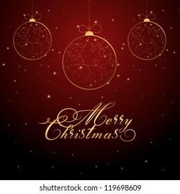 vector Merry Christmas card, hand drawn alphabet