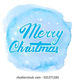 Vector Merry Christmas card. Hand lettering and calligraphy.