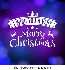Vector Merry Christmas card poster design. Invitation template for xmas holiday. Greeting decoration.