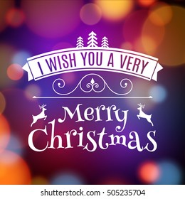 Vector Merry Christmas card poster design. Invitation template for xmas holiday. Greeting decoration.