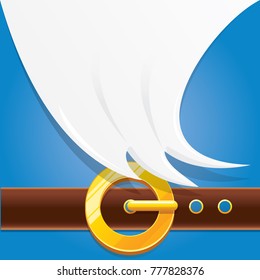 vector merry christmas classic blue cartoon background with santa claus white beard, belt and golden buckle. vector christmas banner , flyer or poster background with copy space for greeting text