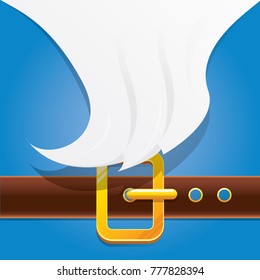 vector merry christmas classic blue cartoon background with santa claus white beard, belt and golden buckle. vector christmas banner , flyer or poster background with copy space for greeting text