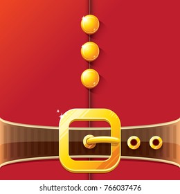 vector merry christmas classic red cartoon background with santa claus belt and golden buckle. vector christmas banner , flyer or poster background with copy space for greeting text and advertising