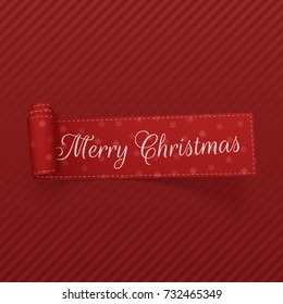 Vector Merry Christmas curved Ribbon