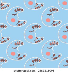 Vector Merry Christmas Decoration Seamless Pattern. Vector Folk Ball Baubles Repeat Pattern for textiles, wrapping paper, cards, xmas designs.