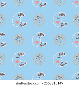 Vector Merry Christmas Decoration Seamless Pattern. Vector Folk Ball Baubles Repeat Pattern for textiles, wrapping paper, cards, xmas designs.