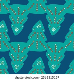 Vector Merry Christmas Decoration Seamless Pattern. Vector Folk Ball Baubles Repeat Pattern for textiles, wrapping paper, cards, xmas designs.