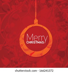 vector merry christmas decorative red floral background. xmas or happy new year card