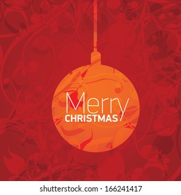 vector merry christmas decorative red floral background. xmas or happy new year card