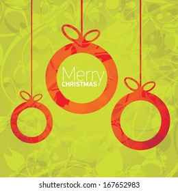 vector merry christmas decorative red and green floral background. xmas or happy new year card