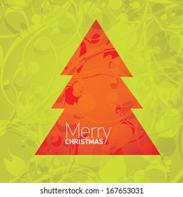 vector merry christmas decorative red and green floral background. xmas or happy new year card