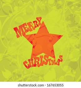 vector merry christmas decorative red and green floral background. xmas or happy new year card