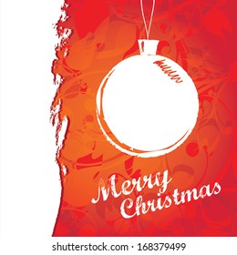 vector merry christmas decorative red floral background. xmas or happy grunge style new year card
