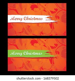 vector merry christmas decorative red floral background. xmas or happy grunge style new year card