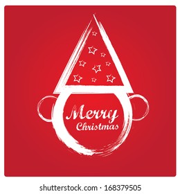 vector merry christmas decorative red floral background. xmas or happy grunge style new year card