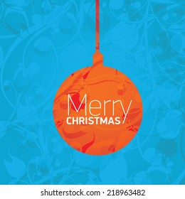vector merry christmas decorative red and blue floral background. xmas or happy new year card