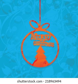 vector merry christmas decorative red and blue floral background. xmas or happy new year card