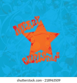 vector merry christmas decorative red and blue floral background. xmas or happy new year card