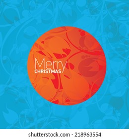vector merry christmas decorative red and blue floral background. xmas or happy new year card