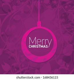 vector merry christmas decorative violet floral background. xmas or happy new year card