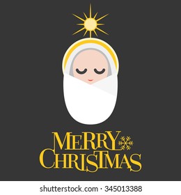 Vector merry christmas, flat design