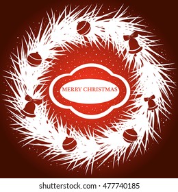 vector merry christmas frame illustration