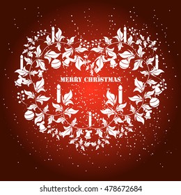 vector merry christmas frame illustration