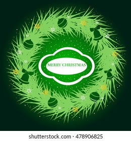 vector merry christmas frame illustration