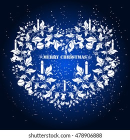 vector merry christmas frame illustration