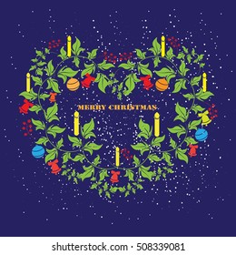 vector merry christmas frame illustration
