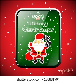 Vector Merry Christmas Frame and Santa Claus  