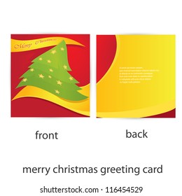 vector merry christmas greeting card template. vector christmas tree. christmas brochure.