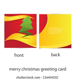 vector merry christmas greeting card template. vector christmas tree. christmas brochure.