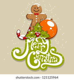 Vector merry Christmas greeting card