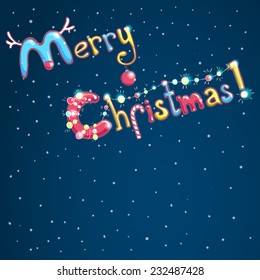 Vector merry Christmas greeting card