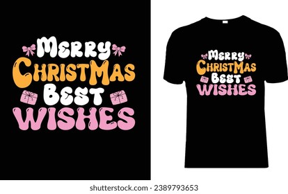 Vector Merry Christmas Groovy T-Shirt Design