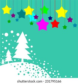vector merry christmas, happy holidays, christmas tree 