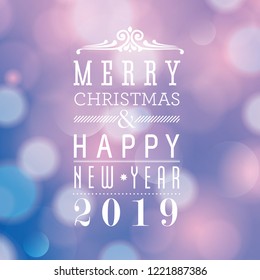Vector Merry Christmas and Happy New Year card design. Perfect as invitation or announcement.