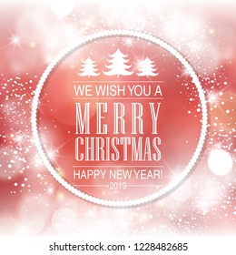 Vector Merry Christmas and Happy New Year card design. Perfect as invitation or announcement.