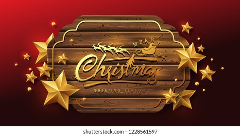Vector merry Christmas and happy New Year background design .Calligraphic Christmas lettering.Winter vector illustration template.