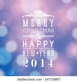 Vector Merry Christmas and Happy New Year card design. Perfect as invitation or announcement. 