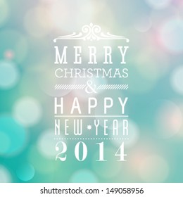 Vector Merry Christmas and Happy New Year card design. Perfect as invitation or announcement.