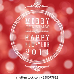 Vector Merry Christmas and Happy New Year card design. Perfect as invitation or announcement.