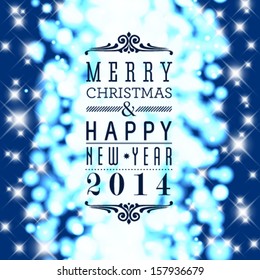 Vector Merry Christmas and Happy New Year card design. Perfect as invitation or announcement.