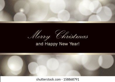 Vector Merry Christmas and Happy New Year card design. Perfect as invitation or announcement.