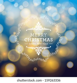 Vector Merry Christmas and Happy New Year card design. Perfect as invitation or announcement.