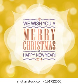 Vector Merry Christmas and Happy New Year card design. Perfect as invitation or announcement.