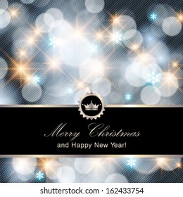 Vector Merry Christmas and Happy New Year card design. Perfect as invitation or announcement.