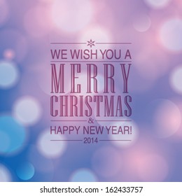 Vector Merry Christmas and Happy New Year card design. Perfect as invitation or announcement.