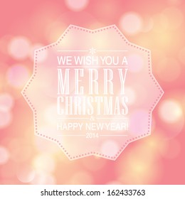 Vector Merry Christmas and Happy New Year card design. Perfect as invitation or announcement.